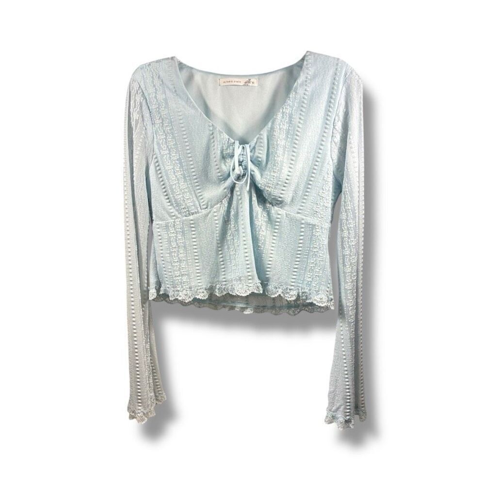 Altar’d State NWOT Boston Bell Lave Top in Light Blue Size XL